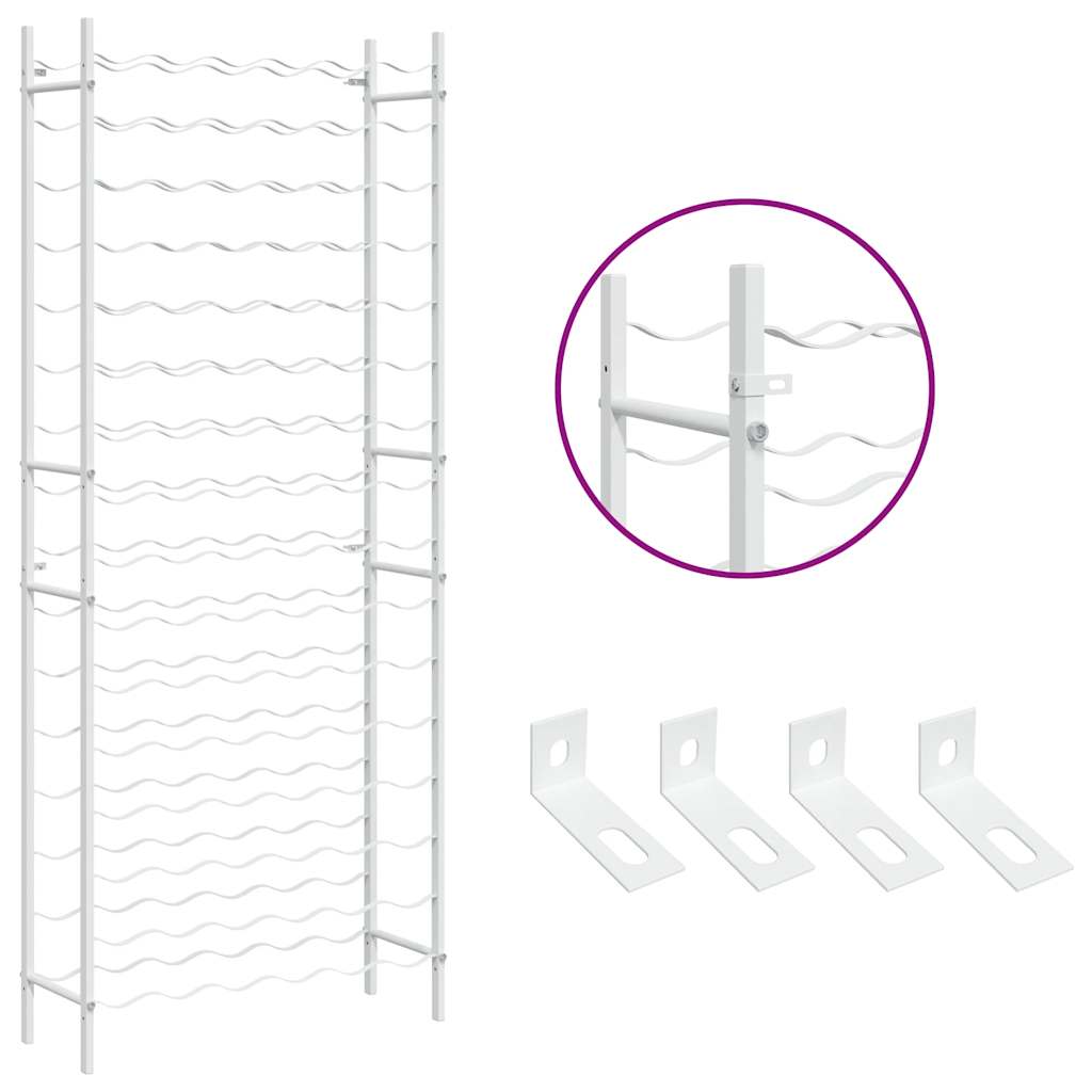 vidaXL Wine Rack for 96 Bottles White Metal
