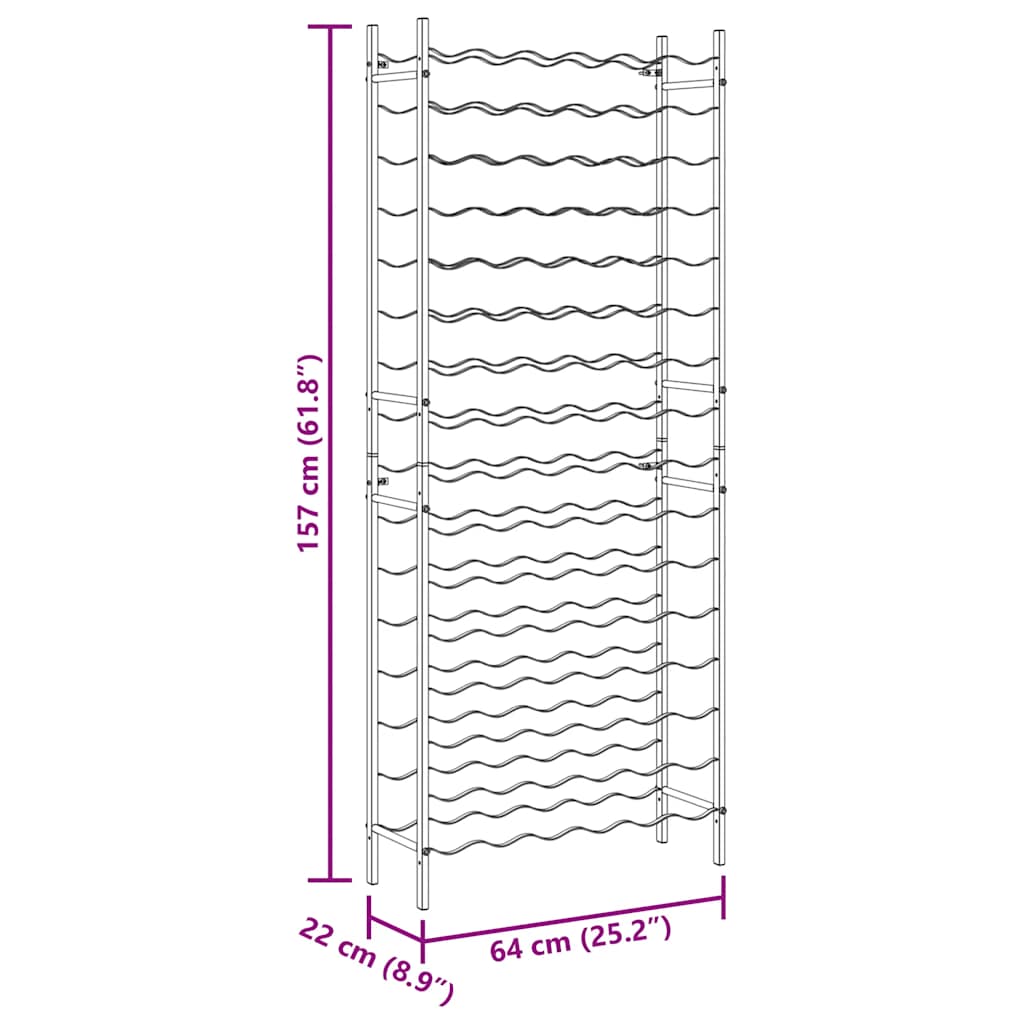 vidaXL Wine Rack for 96 Bottles White Metal