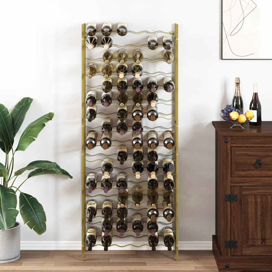 340915 vidaXL Wine Rack for 96 Bottles Gold Metal