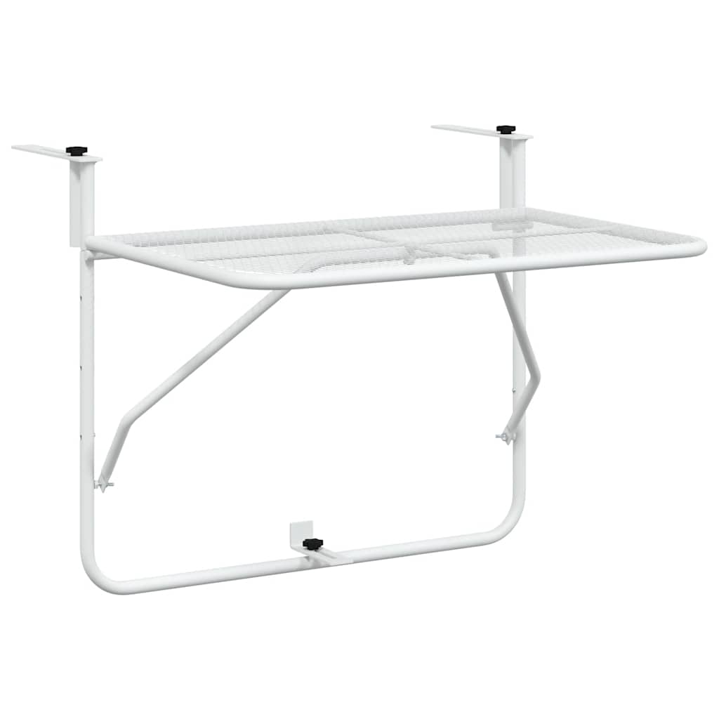 340916 vidaXL Balcony Table White 60x40 cm Steel