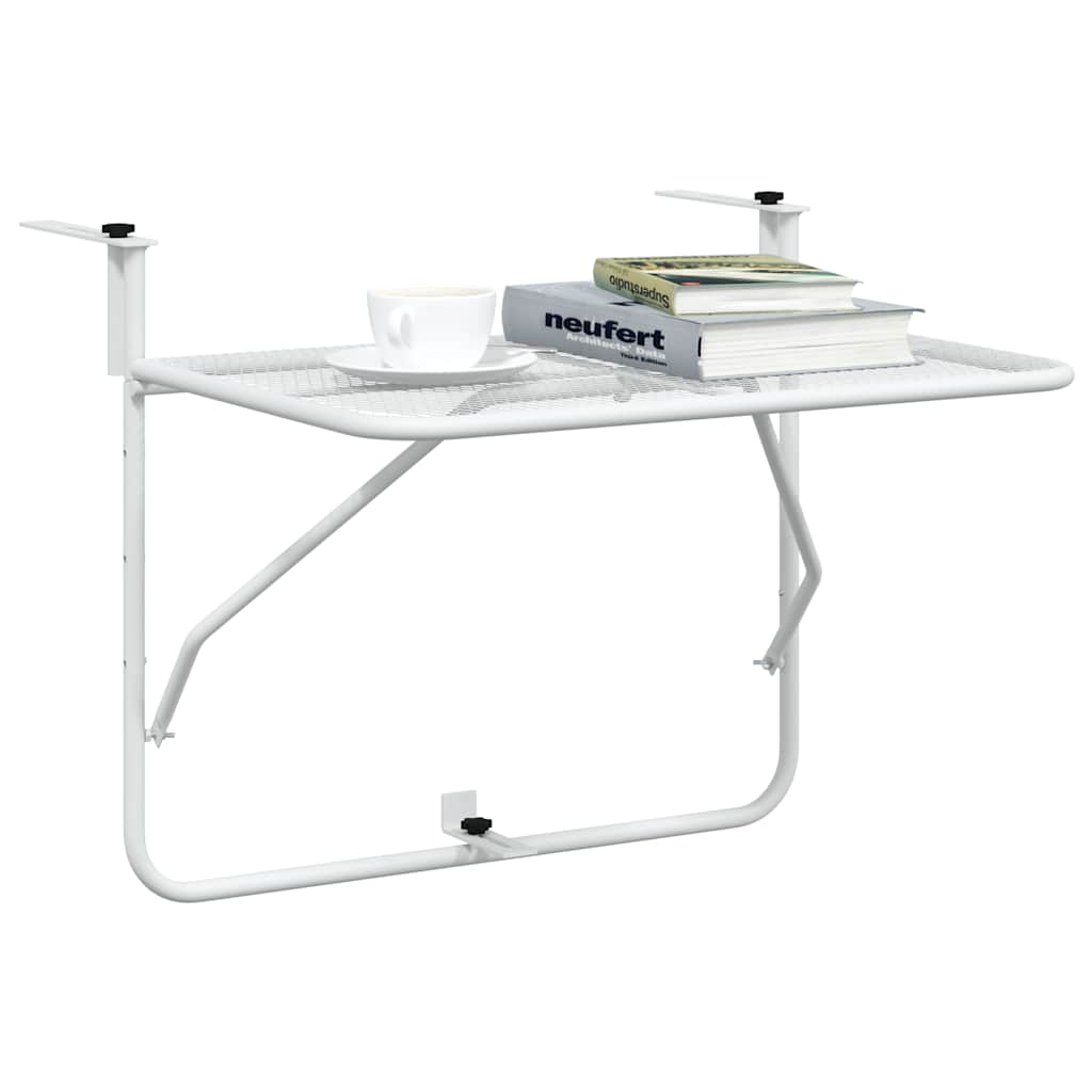 340916 vidaXL Balcony Table White 60x40 cm Steel