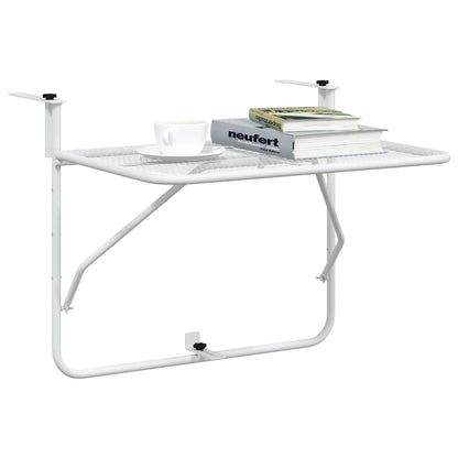 340916 vidaXL Balcony Table White 60x40 cm Steel