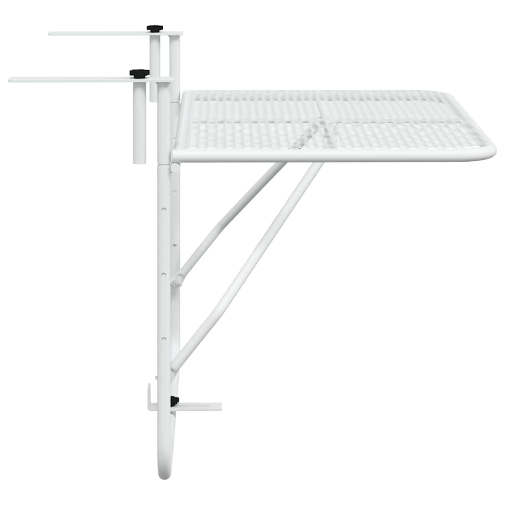 340916 vidaXL Balcony Table White 60x40 cm Steel