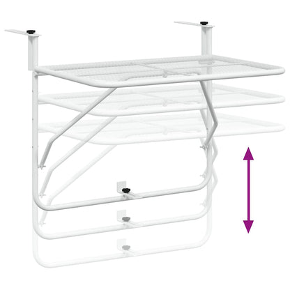 340916 vidaXL Balcony Table White 60x40 cm Steel