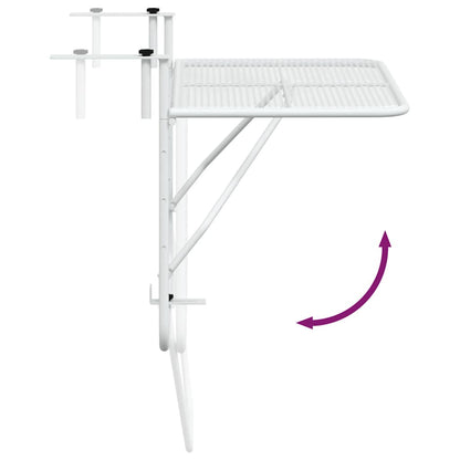 340916 vidaXL Balcony Table White 60x40 cm Steel