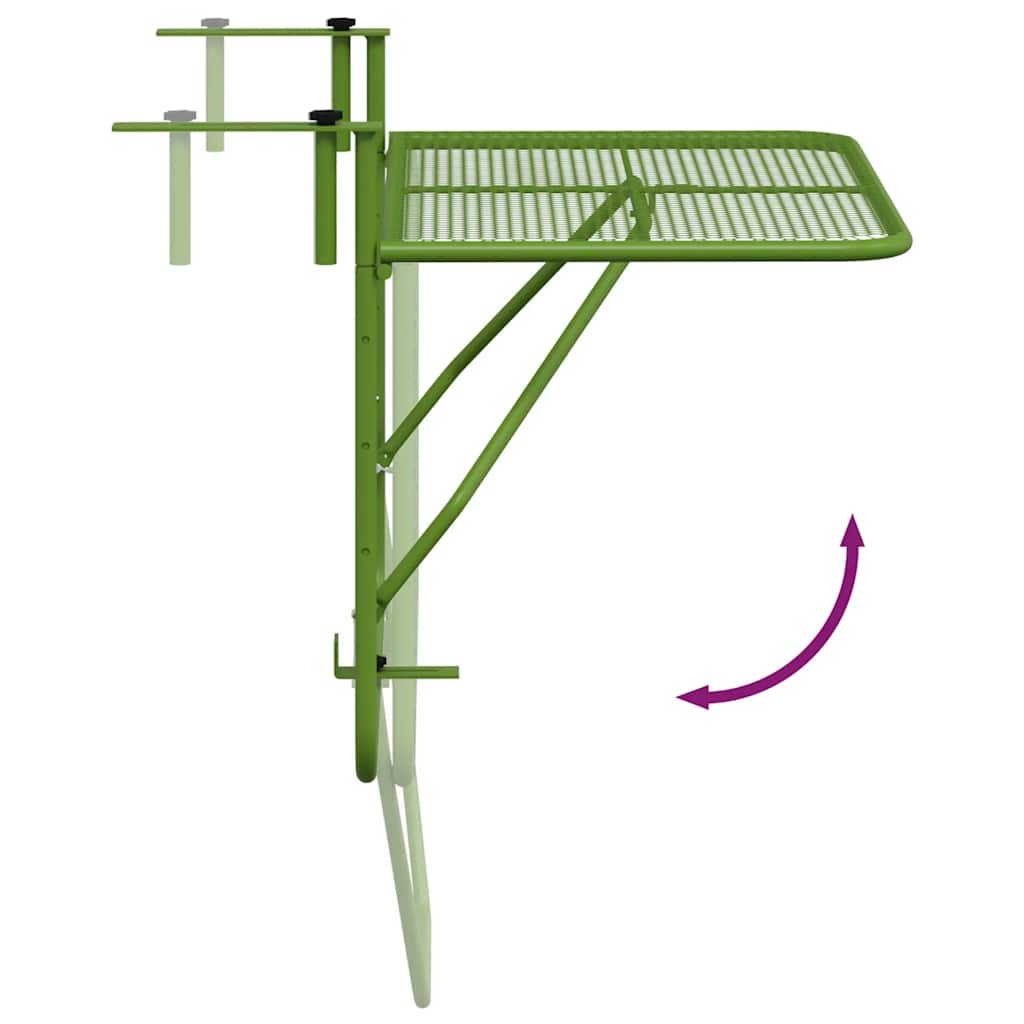 vidaXL Balcony Table Green 60x40 cm Steel