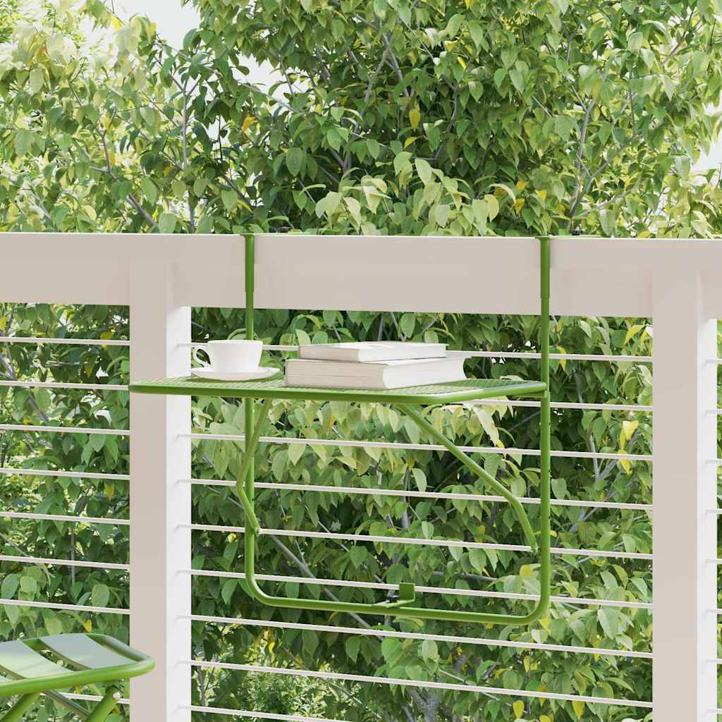 vidaXL Balcony Table Green 60x40 cm Steel