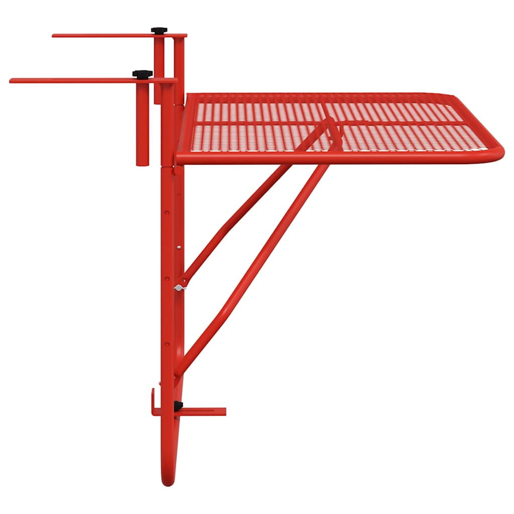 vidaXL Balcony Table Red 60x40 cm Steel