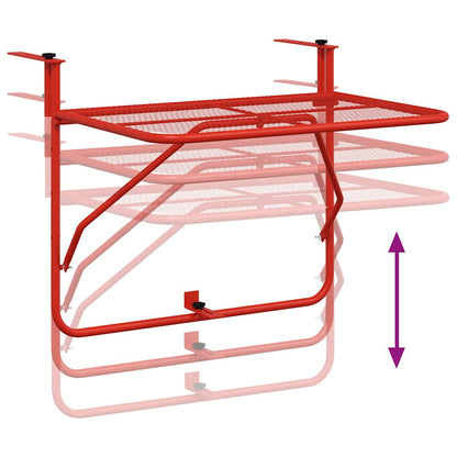 vidaXL Balcony Table Red 60x40 cm Steel