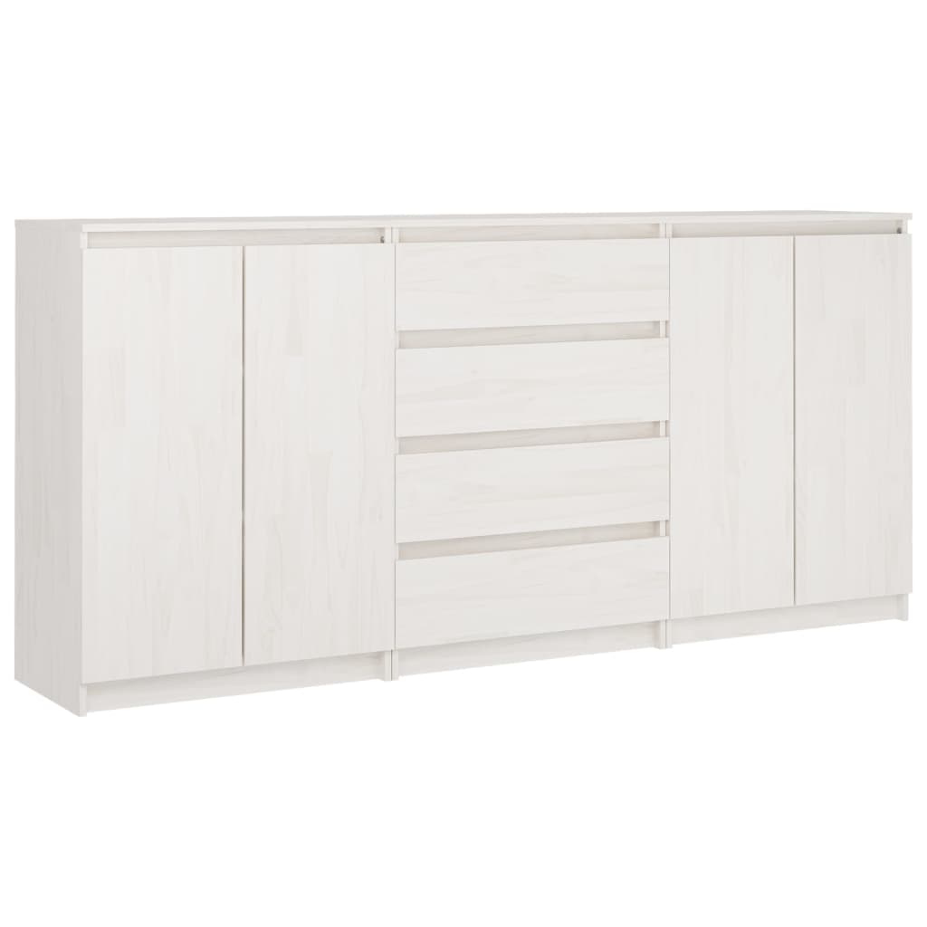 vidaXL Side Cabinets 3 pcs White Solid Pinewood