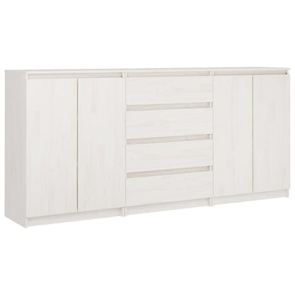 vidaXL Side Cabinets 3 pcs White Solid Pinewood