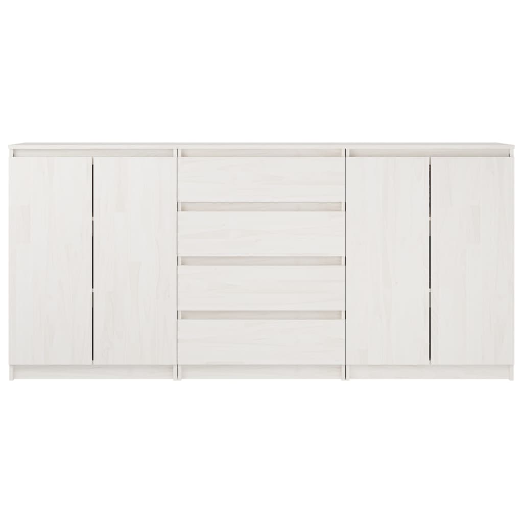 vidaXL Side Cabinets 3 pcs White Solid Pinewood