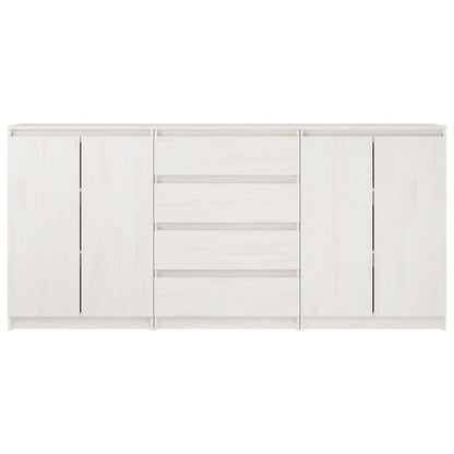 vidaXL Side Cabinets 3 pcs White Solid Pinewood