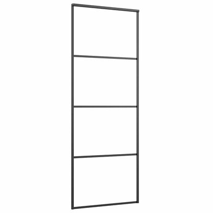 vidaXL Sliding Door Frosted ESG Glass and Aluminium 76x205 cm Black