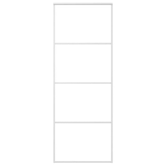 151656 vidaXL Sliding Door ESG Glass and Aluminium 76x205 cm White