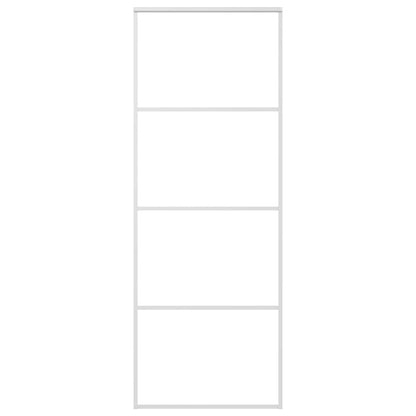 151657 vidaXL Sliding Door Frosted ESG Glass and Aluminium 76x205 cm White