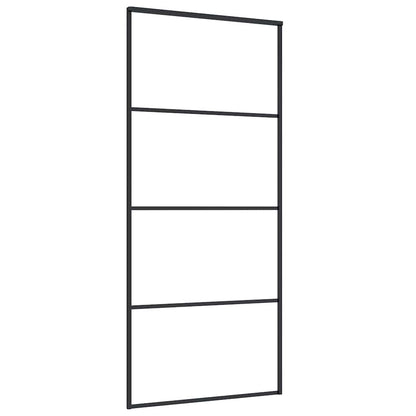 vidaXL Sliding Door Frosted ESG Glass and Aluminium 90x205 cm Black