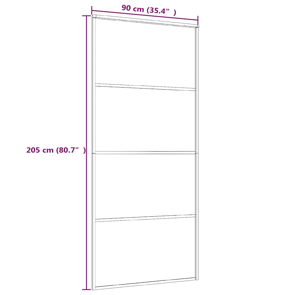 vidaXL Sliding Door Frosted ESG Glass and Aluminium 90x205 cm Black