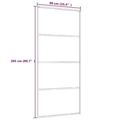 vidaXL Sliding Door Frosted ESG Glass and Aluminium 90x205 cm Black