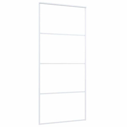 vidaXL Sliding Door ESG Glass and Aluminium 90x205 cm White