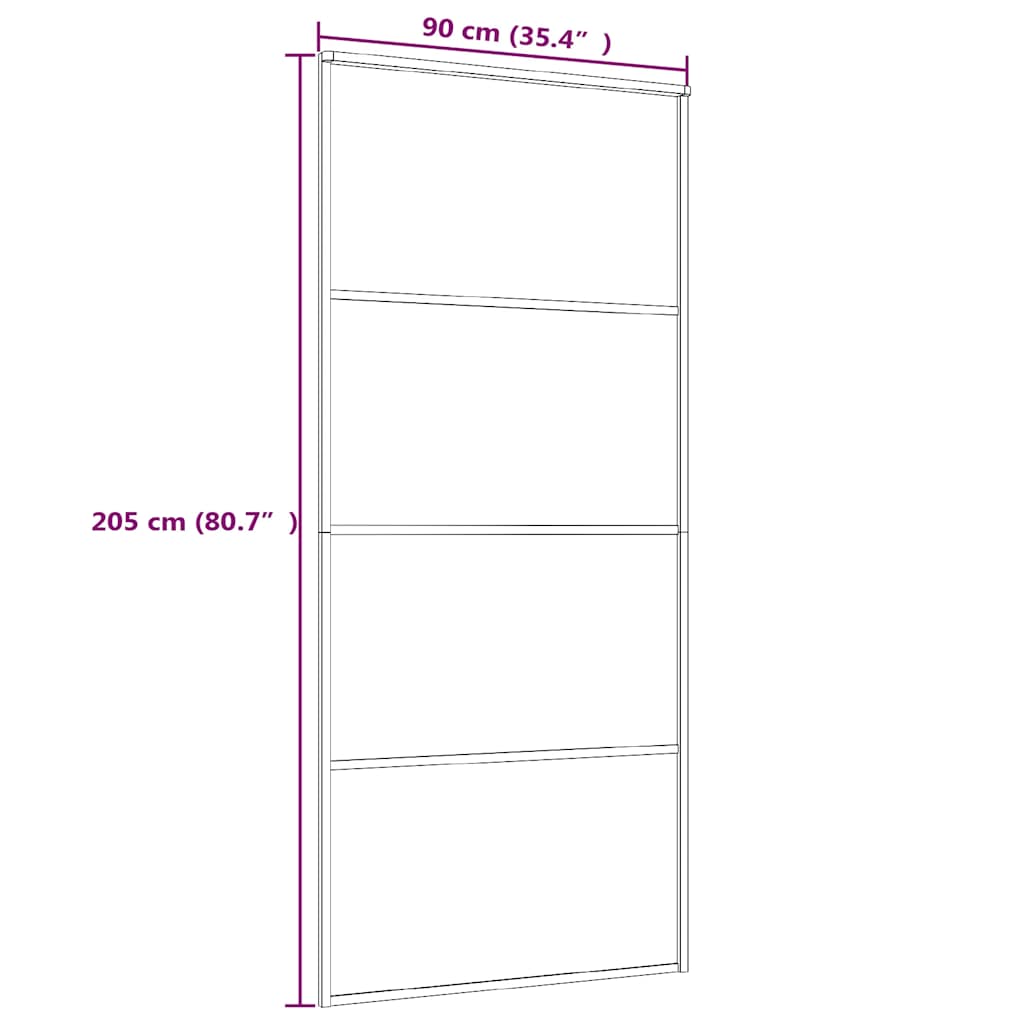 vidaXL Sliding Door ESG Glass and Aluminium 90x205 cm White