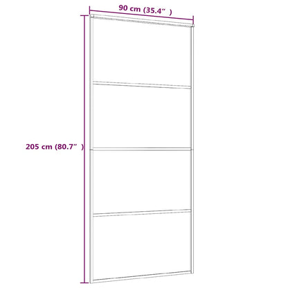 vidaXL Sliding Door ESG Glass and Aluminium 90x205 cm White