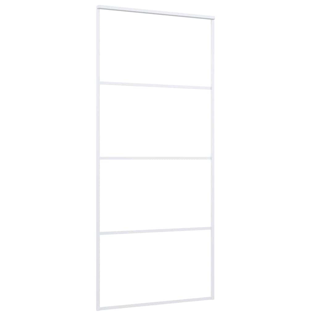 vidaXL Sliding Door Frosted ESG Glass and Aluminium 90x205 cm White