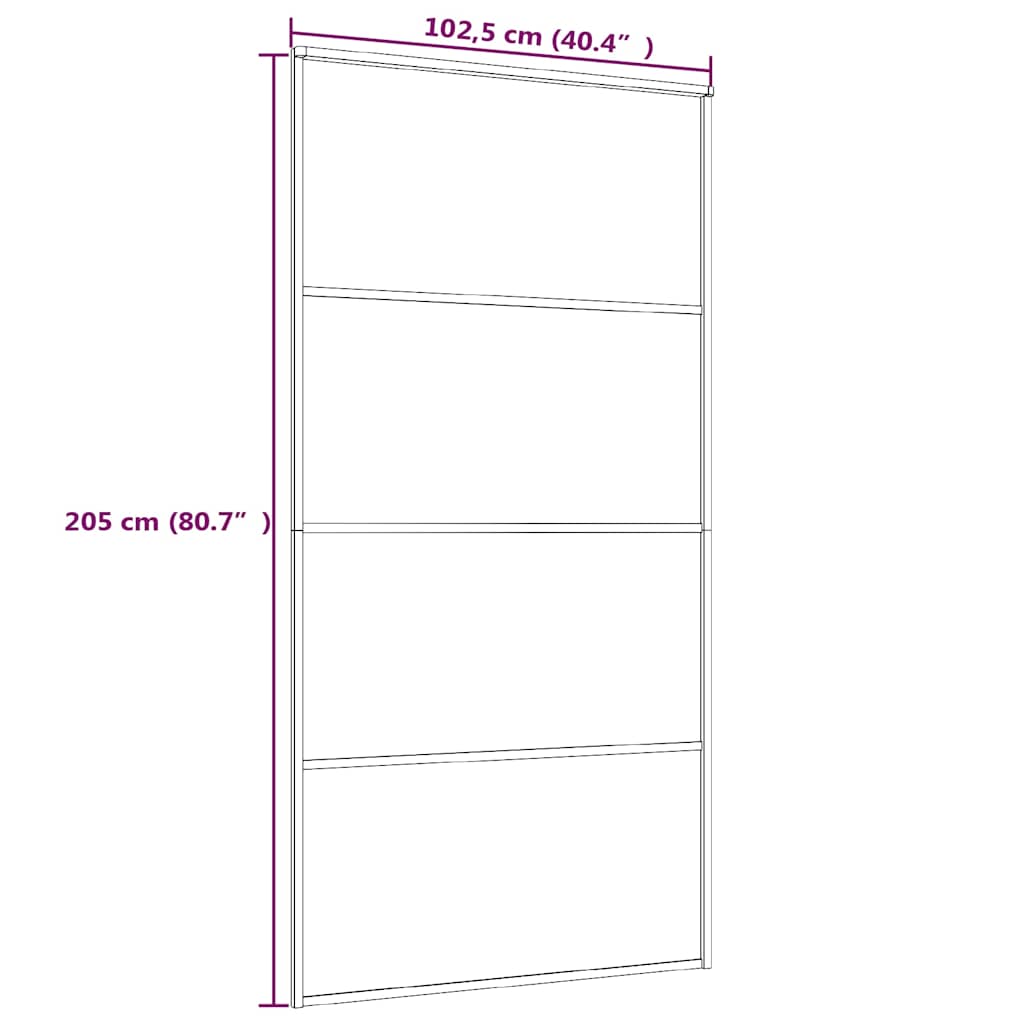 151663 vidaXL Sliding Door Frosted ESG Glass and Aluminium 102,5x205 cm Black