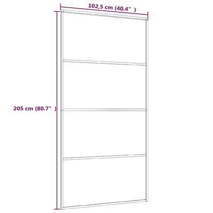 151663 vidaXL Sliding Door Frosted ESG Glass and Aluminium 102,5x205 cm Black