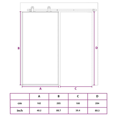 vidaXL Sliding Door ESG Glass and Aluminium 102.5x205 cm White