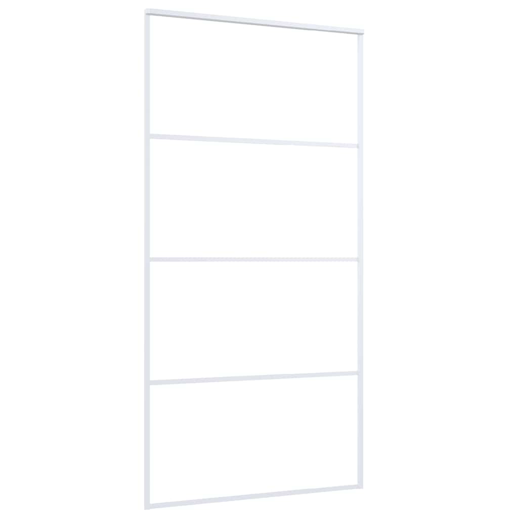 vidaXL Sliding Door Frosted ESG Glass and Aluminium 102.5x205 cm White