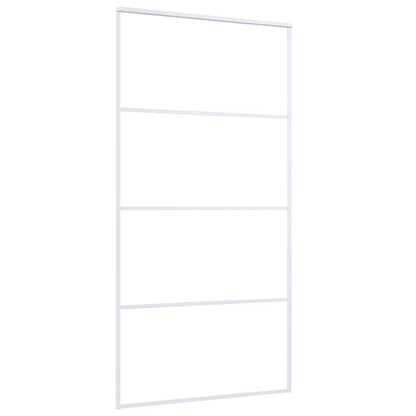 vidaXL Sliding Door Frosted ESG Glass and Aluminium 102.5x205 cm White