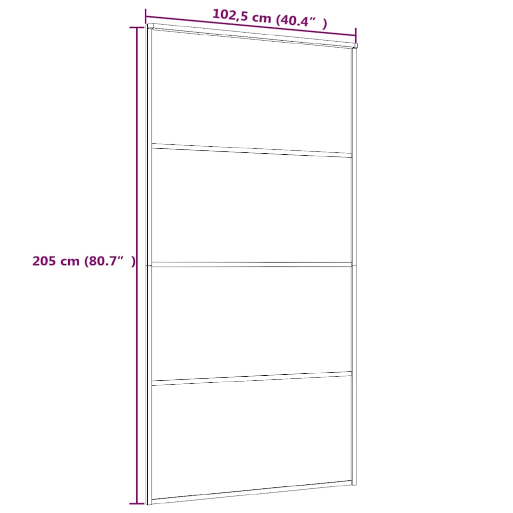 vidaXL Sliding Door Frosted ESG Glass and Aluminium 102.5x205 cm White