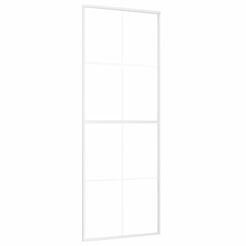vidaXL Sliding Door ESG Glass and Aluminium 76x205 cm White