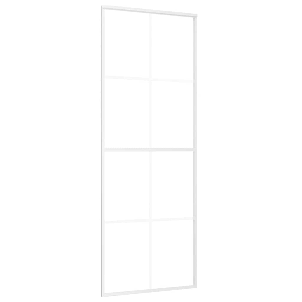 vidaXL Sliding Door Frosted ESG Glass and Aluminium 76x205 cm White