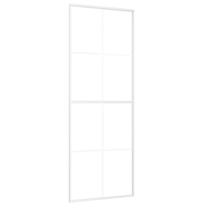 vidaXL Sliding Door Frosted ESG Glass and Aluminium 76x205 cm White