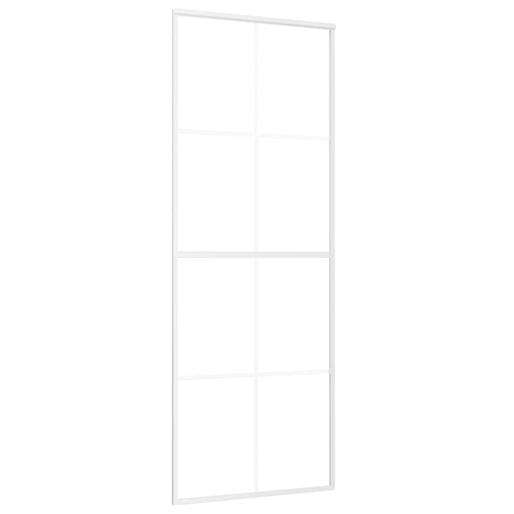 151669 vidaXL Sliding Door Frosted ESG Glass and Aluminium 76x205 cm White