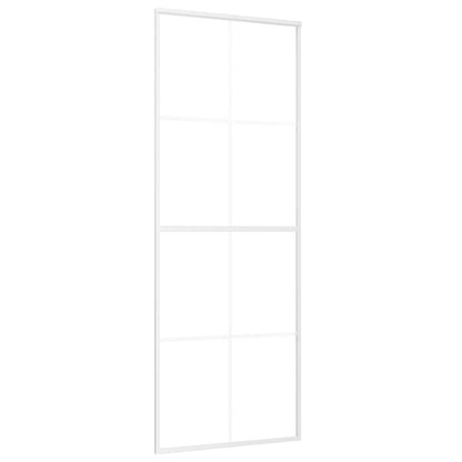 151669 vidaXL Sliding Door Frosted ESG Glass and Aluminium 76x205 cm White