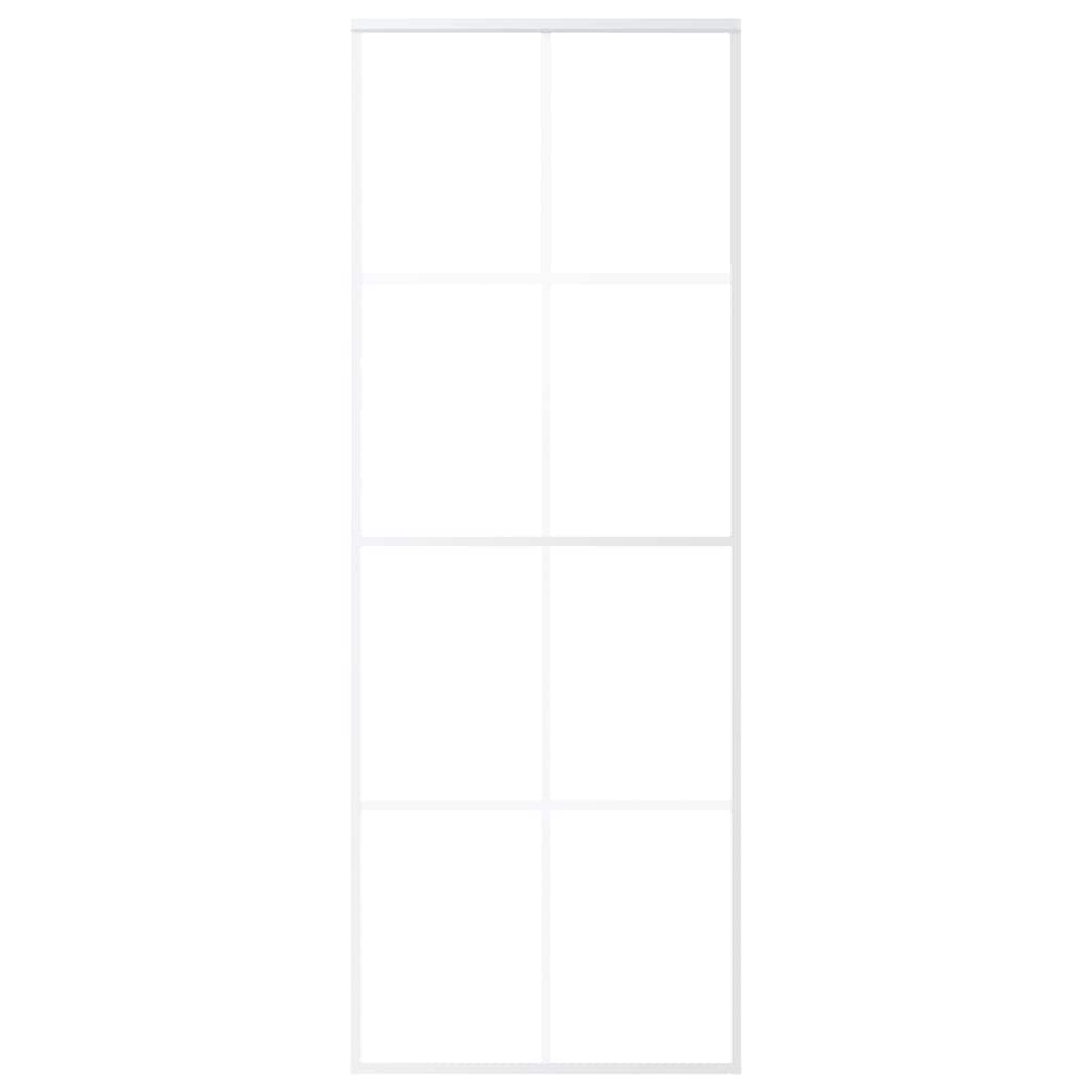 vidaXL Sliding Door Frosted ESG Glass and Aluminium 76x205 cm White