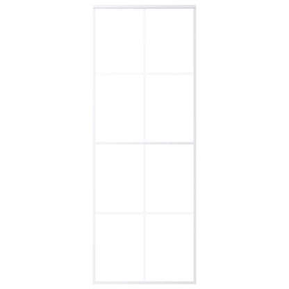 151669 vidaXL Sliding Door Frosted ESG Glass and Aluminium 76x205 cm White