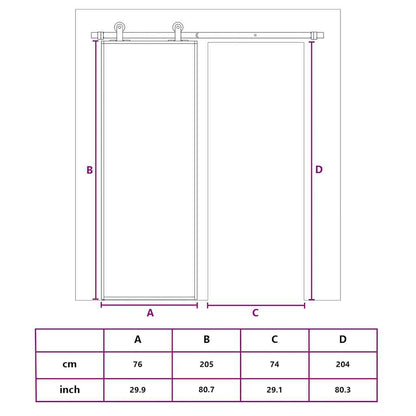 vidaXL Sliding Door Frosted ESG Glass and Aluminium 76x205 cm White