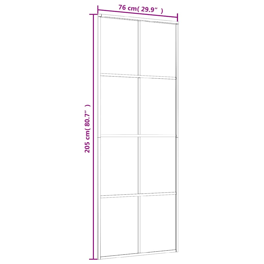 151669 vidaXL Sliding Door Frosted ESG Glass and Aluminium 76x205 cm White
