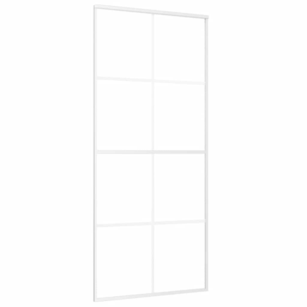 vidaXL Sliding Door ESG Glass and Aluminium 90x205 cm White