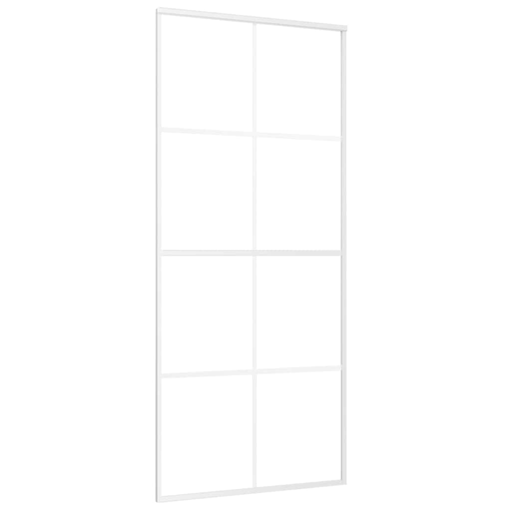 151672 vidaXL Sliding Door ESG Glass and Aluminium 90x205 cm White