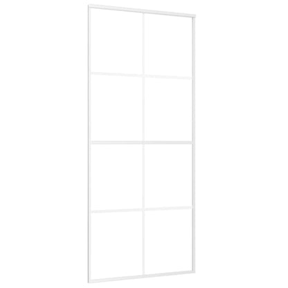151672 vidaXL Sliding Door ESG Glass and Aluminium 90x205 cm White