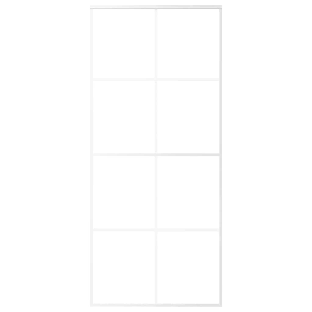 vidaXL Sliding Door ESG Glass and Aluminium 90x205 cm White