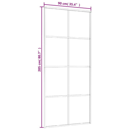 vidaXL Sliding Door ESG Glass and Aluminium 90x205 cm White