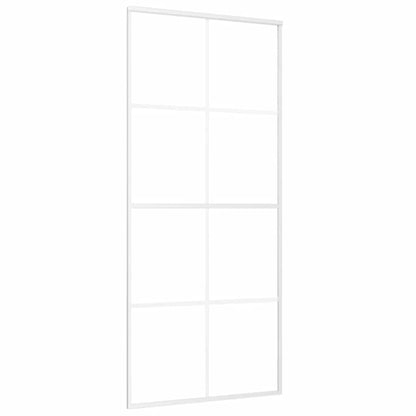 vidaXL Sliding Door Frosted ESG Glass and Aluminium 90x205 cm White