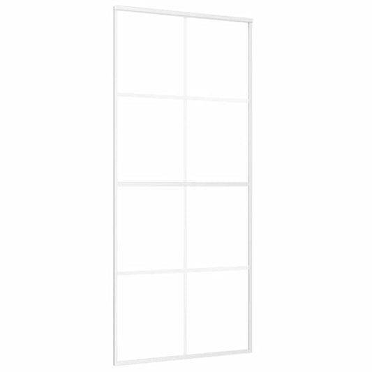 151673 vidaXL Sliding Door Frosted ESG Glass and Aluminium 90x205 cm White