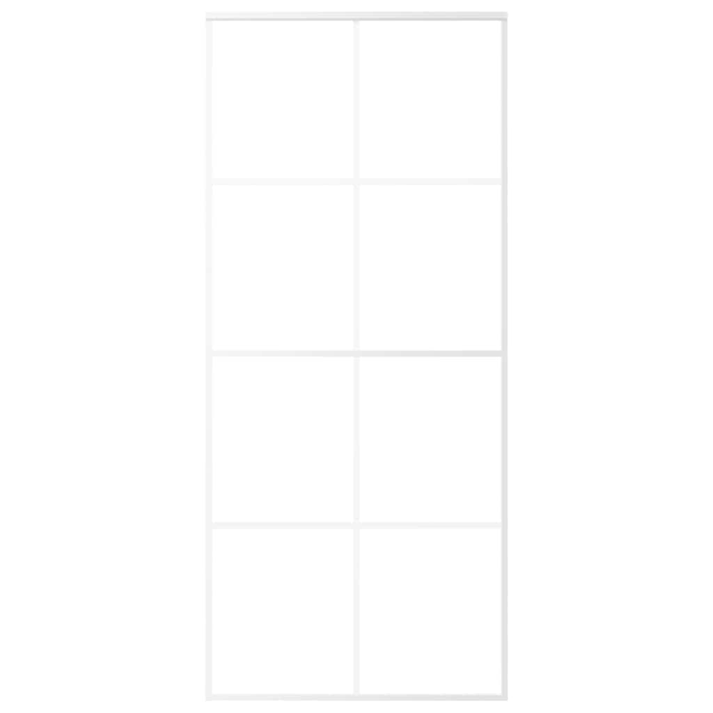 151673 vidaXL Sliding Door Frosted ESG Glass and Aluminium 90x205 cm White